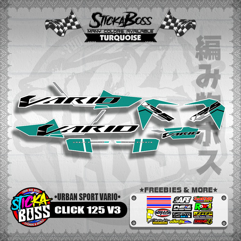 CLICK 125 V3 DECALS ( URBAN SPORT VARIO )【WITH FREEBIES】