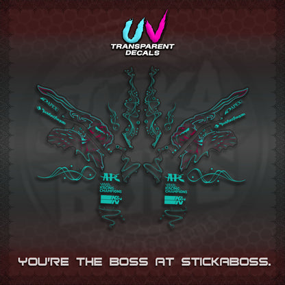 AEROX V3 ALPHA TURBO UV TRANSPARENT DECALS (SUKI 2FAST & 2FURIOUS)STICKER DECALS By STICKABO