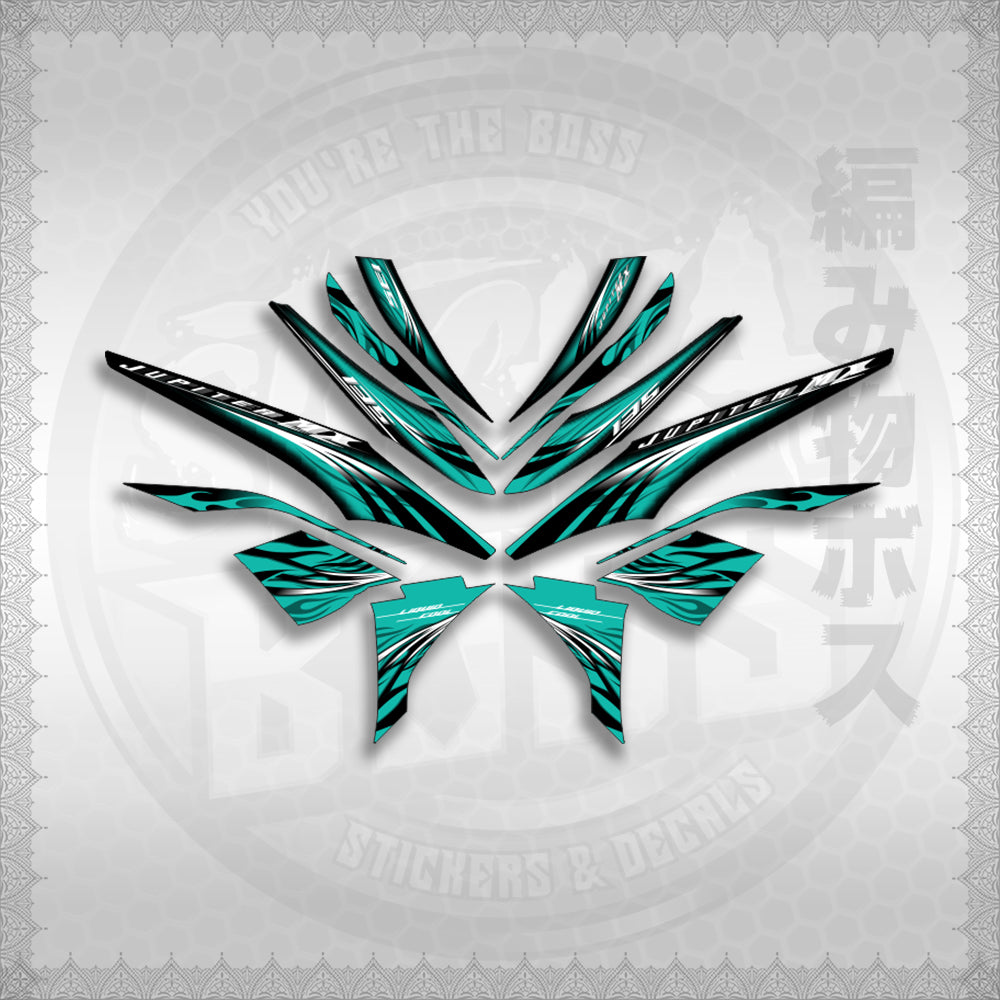 STICKER DECALS for SNIPER 135 MX JUPITER (S13509FICUBO)By STICKABOSS (SOFIE LAMINATED WATERPROOF)