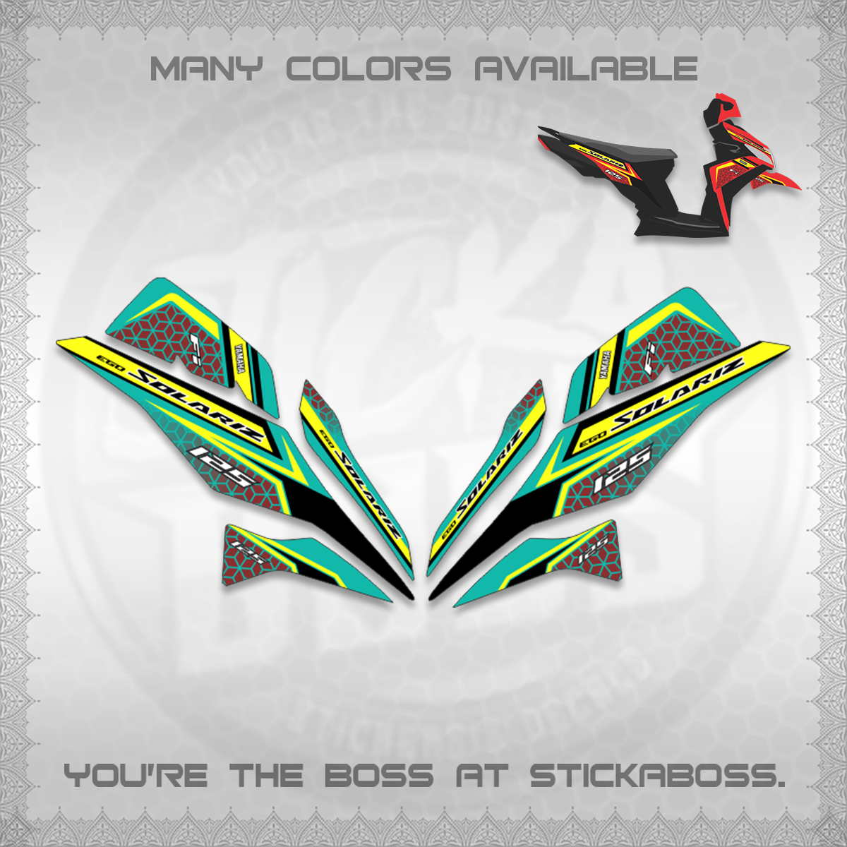 MIO I 125 M3 (NEW SOLARIZ MOTIF 25)STICKER DECALS By STICKABOSS (Copy)