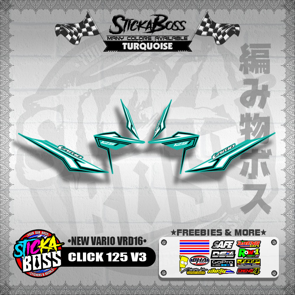 CLICK 125 V3 DECALS ( NEW VARIO VRD16 ) [ PREMIUM GLOSSY LAMINATED ]【WITH FREEBIES】