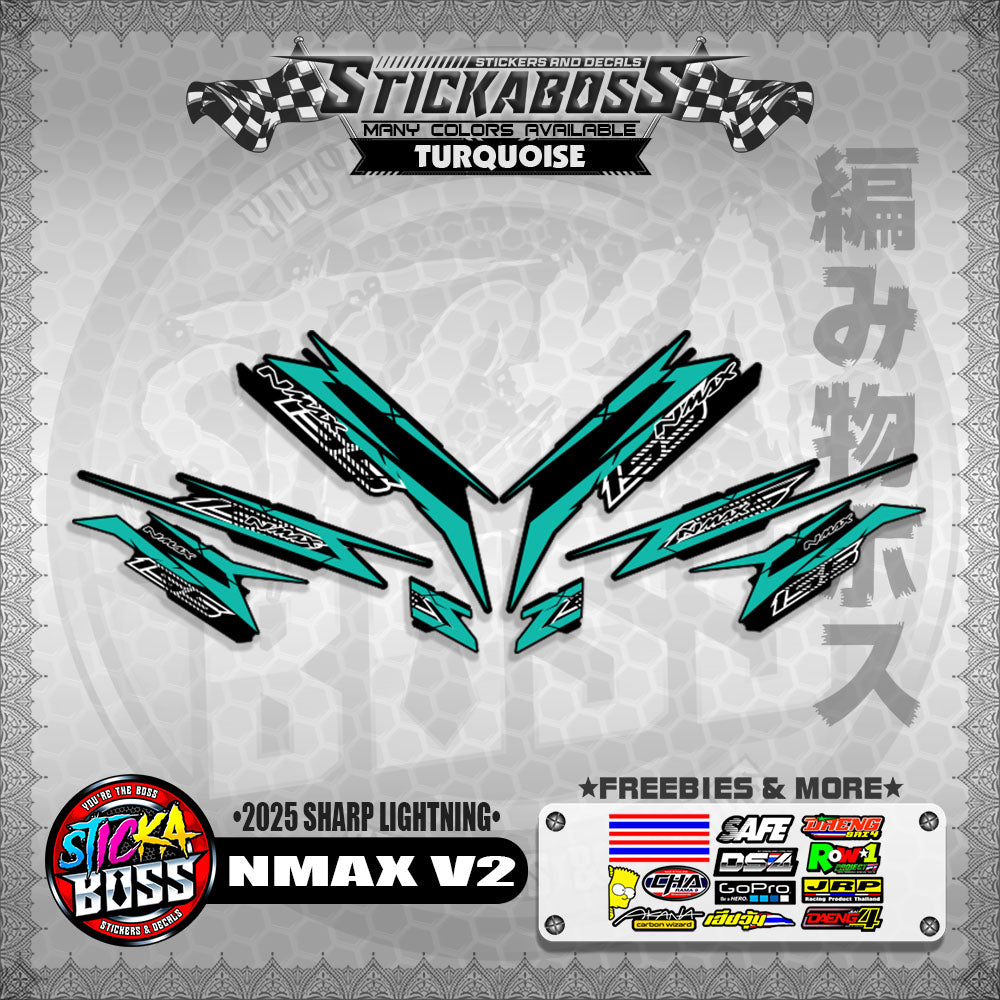 NMAX V2 INDO STICKER DECALS ( 2025 SHARP LIGHTNING )【WITH FREEBIES】