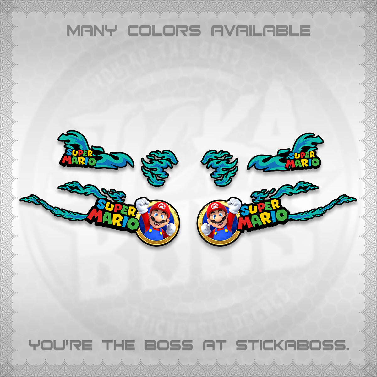 FAZZIO DECALS (FLAMES 02 SUPER-M MOTIF) STICKER KITS BY STICKABOSS