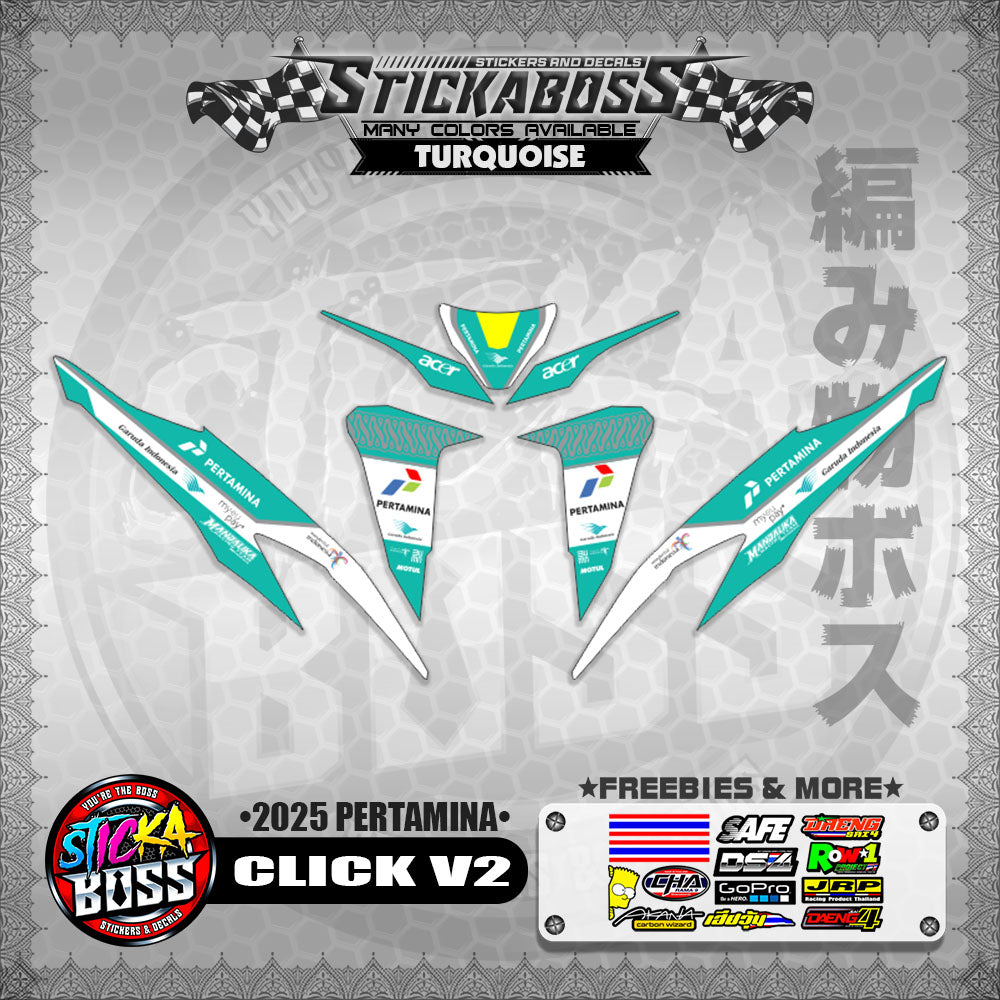 CLICK V2 STICKER DECALS ( 2025 PERTAMINA )【WITH FREEBIES】