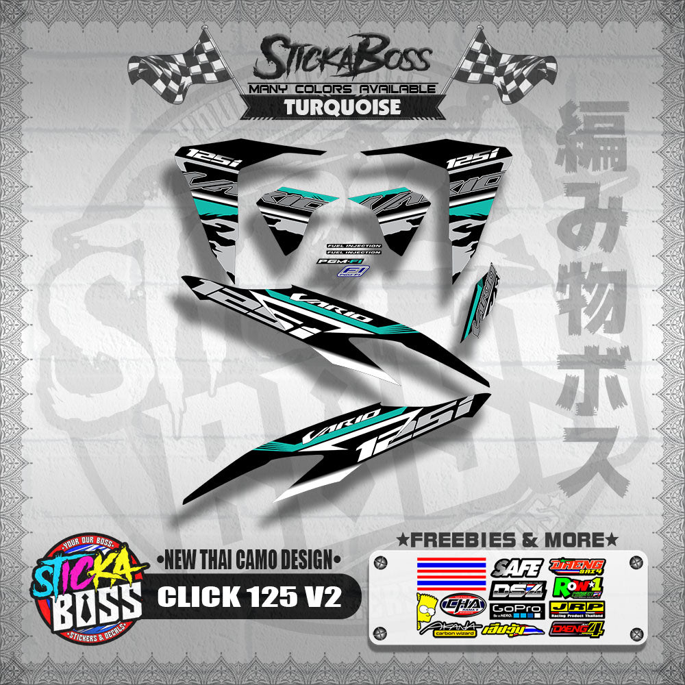 CLICK 125 V2 DECALS ( NEW THAI CAMO DESIGN )【WITH FREEBIES】