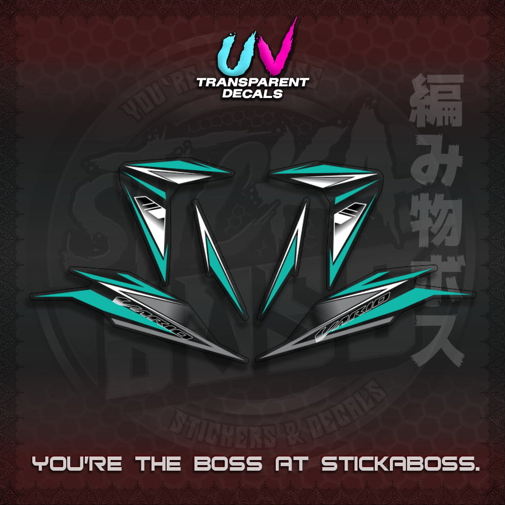 【PREMIUM UV PRINT】CLICK 125 V3 INDO CONCEPT ( TRANSPARENT SLASH BLADE VARIO ) STICKER DECALS By STICKABOSS