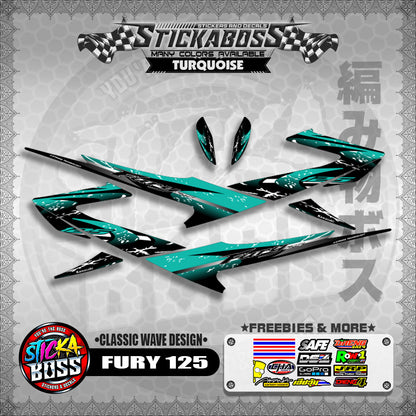 FURY 125 STICKER DECALS ( CLASSIC WAVE DESIGN )【WITH FREEBIES】