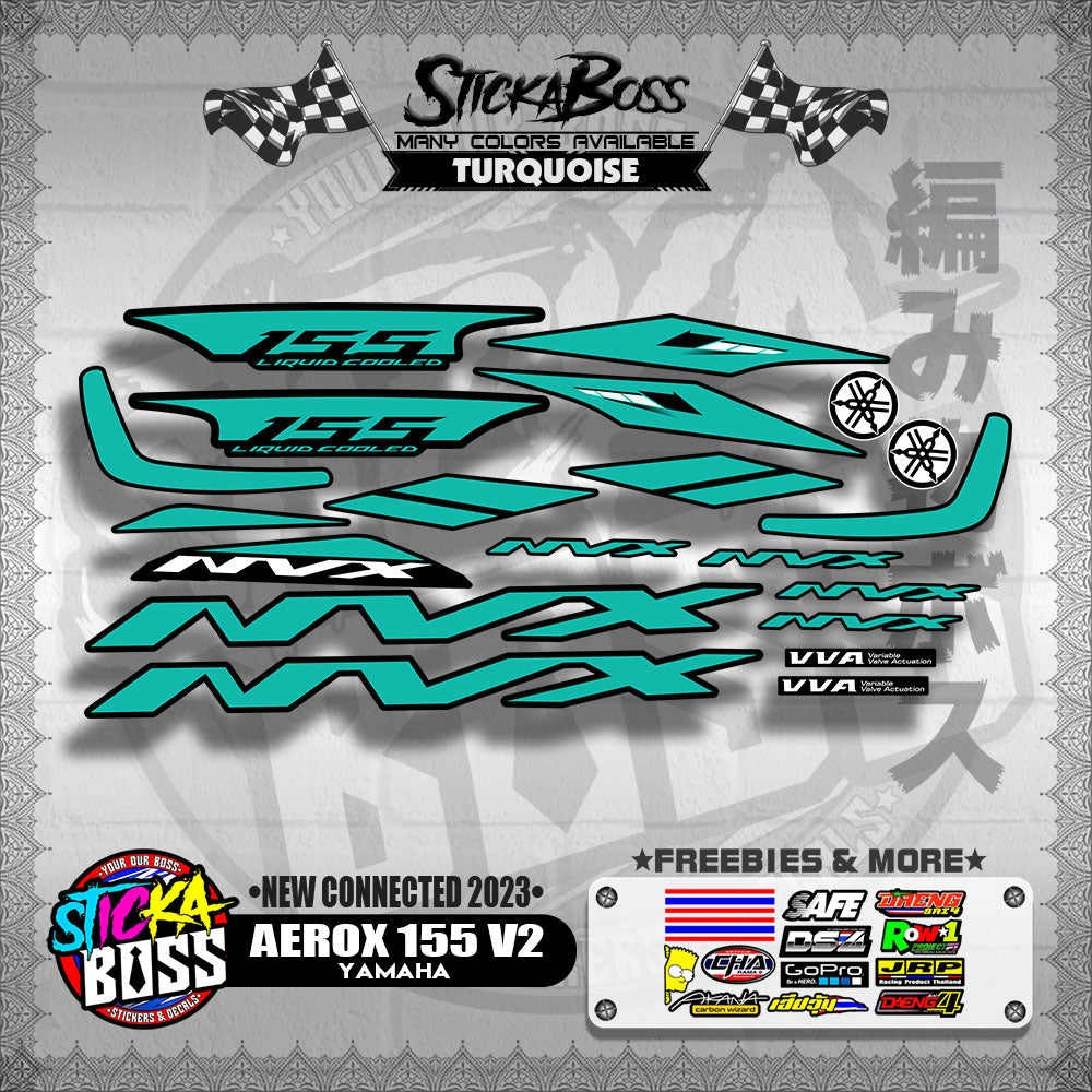 AEROX 155 V2 DECALS ( NEW CONNECTED 2023 )【WITH FREEBIES】