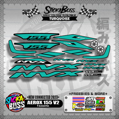 AEROX 155 V2 DECALS ( NEW CONNECTED 2023 )【WITH FREEBIES】