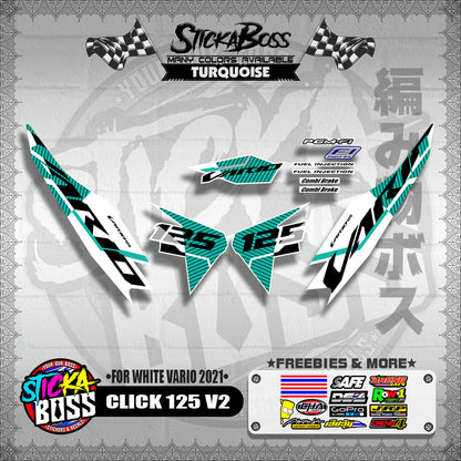 CLICK 125 V2 DECALS ( FOR WHITE VARIO 2021 )【WITH FREEBIES】