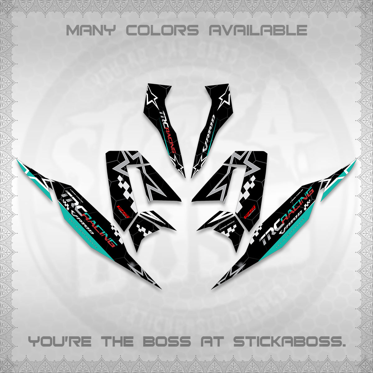 CLICK V4 DECALS (2026 TRC RACING DESIGN)STICKER DECALS By STICKABOSS