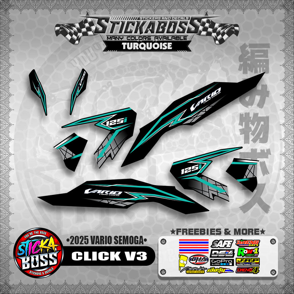 CLICK V3 INDO STICKER DECALS ( 2025 VARIO SEMOGA  )【WITH FREEBIES】