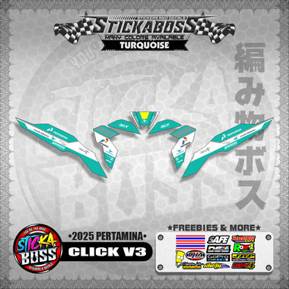CLICK V3 STICKER DECALS ( 2025 PERTAMINA )【WITH FREEBIES】
