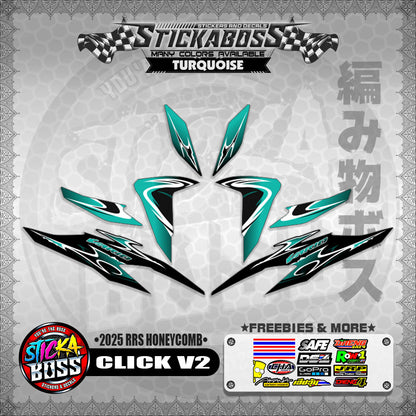 CLICK V2 INDO STICKER DECALS ( 2025 RRS HONEYCOMB )【WITH FREEBIES】
