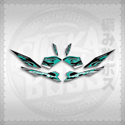 STICKER DECALS for AEROX V3 ALPHA TURBO INDO (AV311TRED) By STICKABOSS (SOFIE LAMINATED WATERPROOF)