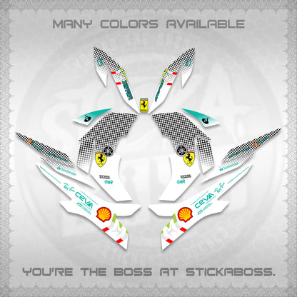 AEROX V2 FOR WHITE DECALS (2026 HORSE RACE DESIGN) STICKER DECALS By STICKABOSS
