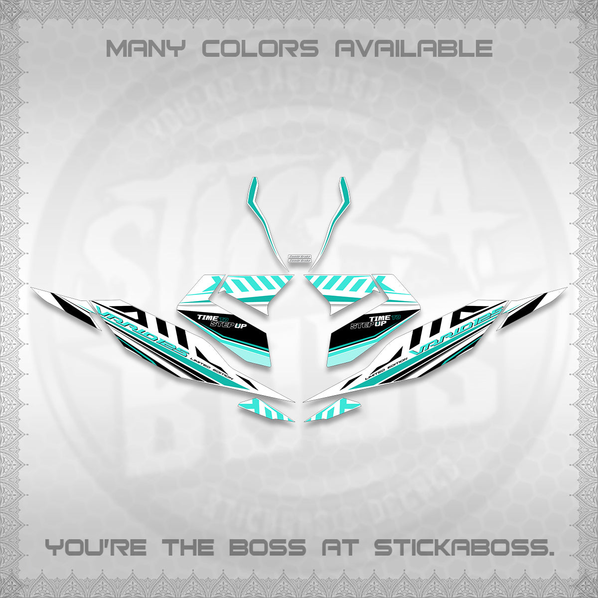 CLICK 125 V4 VARIO FOR WHITE DECALS (2026 VR0007 DESIGN) STICKER KITS By STICKABOSS