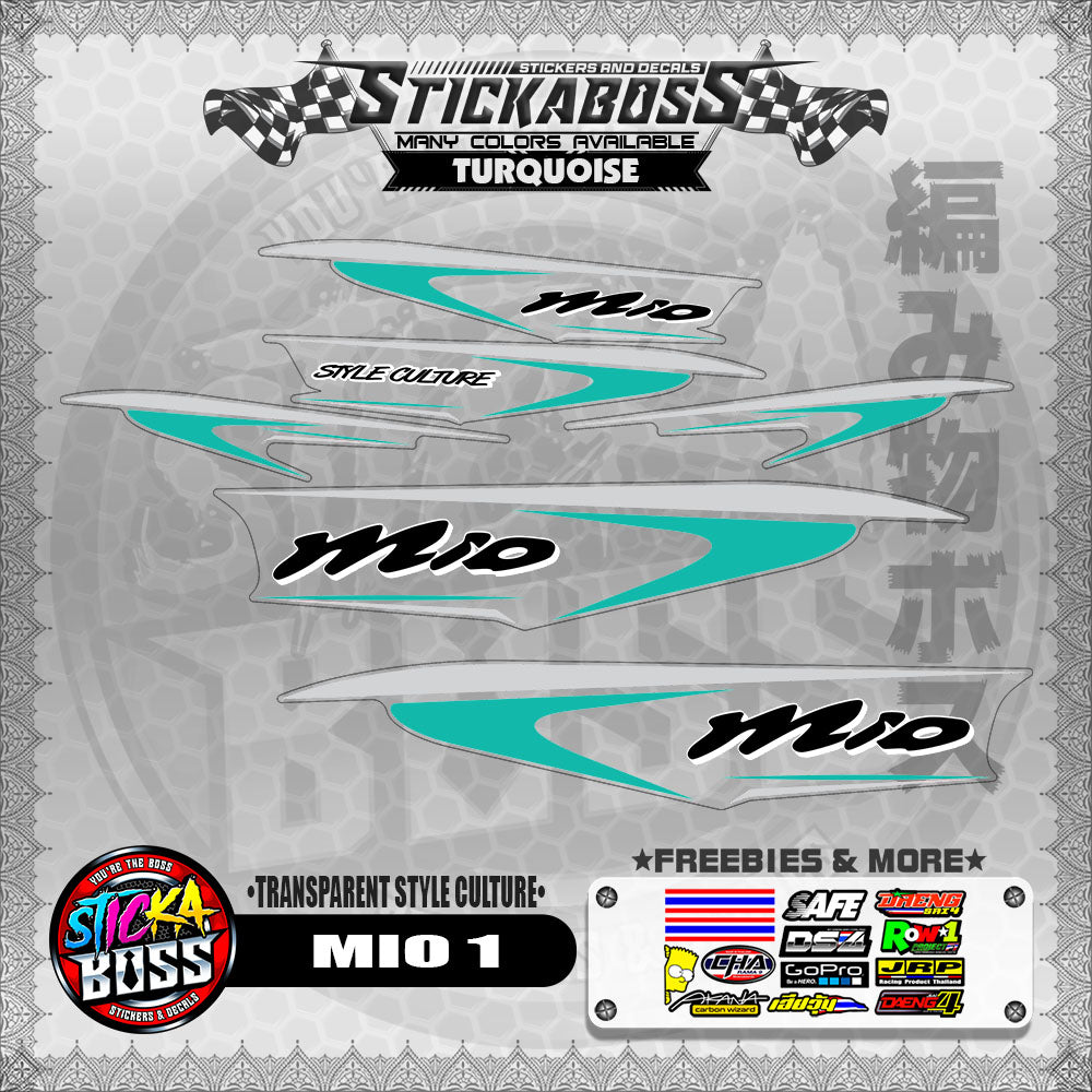 【PREMIUM UV PRINT】TRANSPARENT MIO 1 STICKER DECALS ( STYLE CULTURE )【WITH FREEBIES】