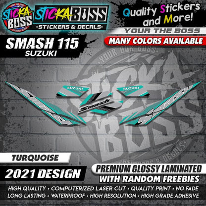 Suzuki Smash 115 Stock Decals ( 2021 DESIGN )【WITH FREEBIES】