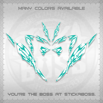 CLICK 125 V4 VARIO FOR WHITE DECALS (2026 TRIBAL LIGHTNING DESIGN) STICKER KITS BY STICKABOSS