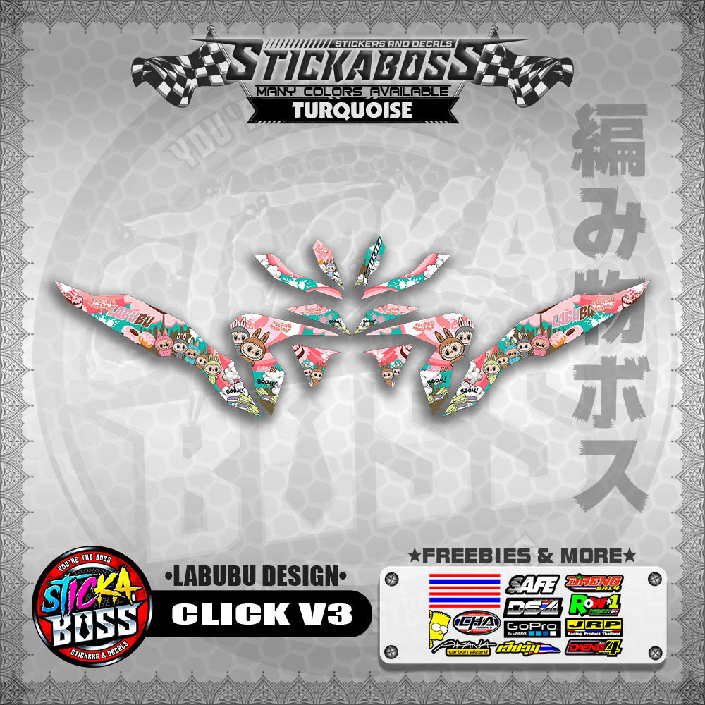 CLICK V3 STICKER DECALS (LABUBU DESIGN)【WITH FREEBIES】