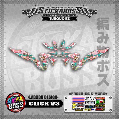 CLICK V3 STICKER DECALS (LABUBU DESIGN)【WITH FREEBIES】