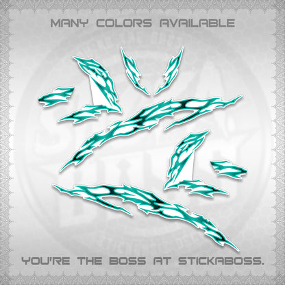CLICK 125 V3 FOR WHITE DECALS (2026 TRIBAL LIGHTNING DESIGN) STICKER KITS BY STICKABOSS