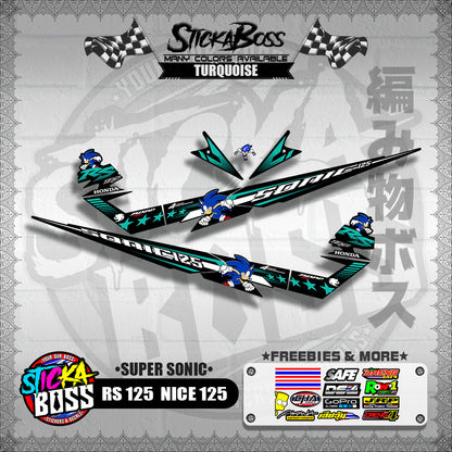 RS 125  / NICE 125 DECALS ( SUPER SONIC )【WITH FREEBIES】