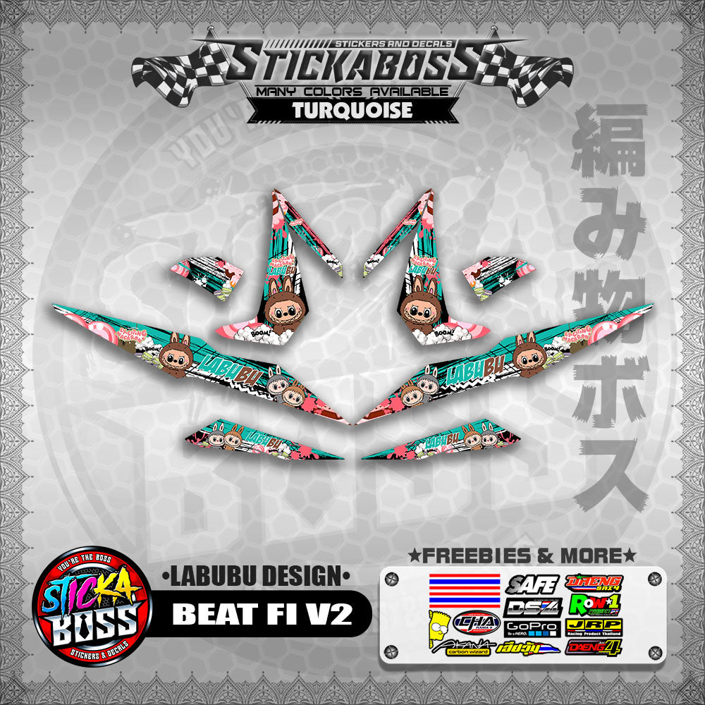 BEAT FI V2 STICKER DECALS ( LABUBU DESIGN )【WITH FREEBIES】