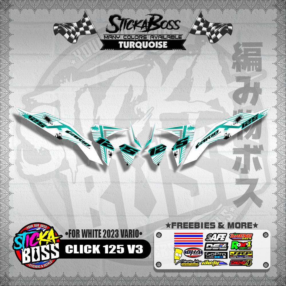 CLICK 125 V3 DECALS ( FOR WHITE 2023 VARIO )【WITH FREEBIES】