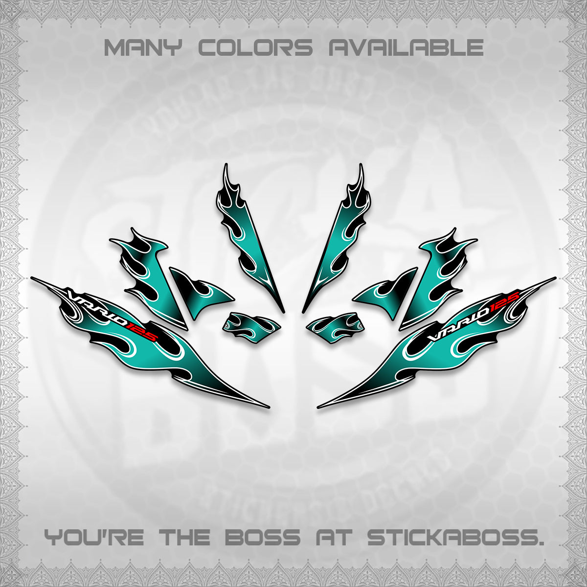 CLICK 125 V4 VARIO DECALS (2026 MOTIF FLAME 1 TONE)STICKER DECALS By STICKABOSS