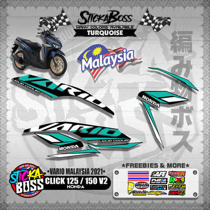 CLICK 125 / 150 V2 MALAYSIAN DECALS ( VARIO MALAYSIA 2021 )【WITH FREEBIES】