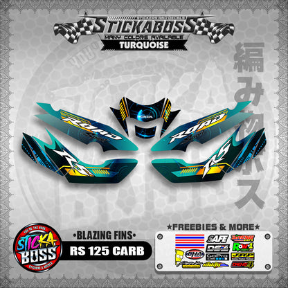 RS 125 CARB STICKER DECALS ( BLAZING FINS )【WITH FREEBIES】