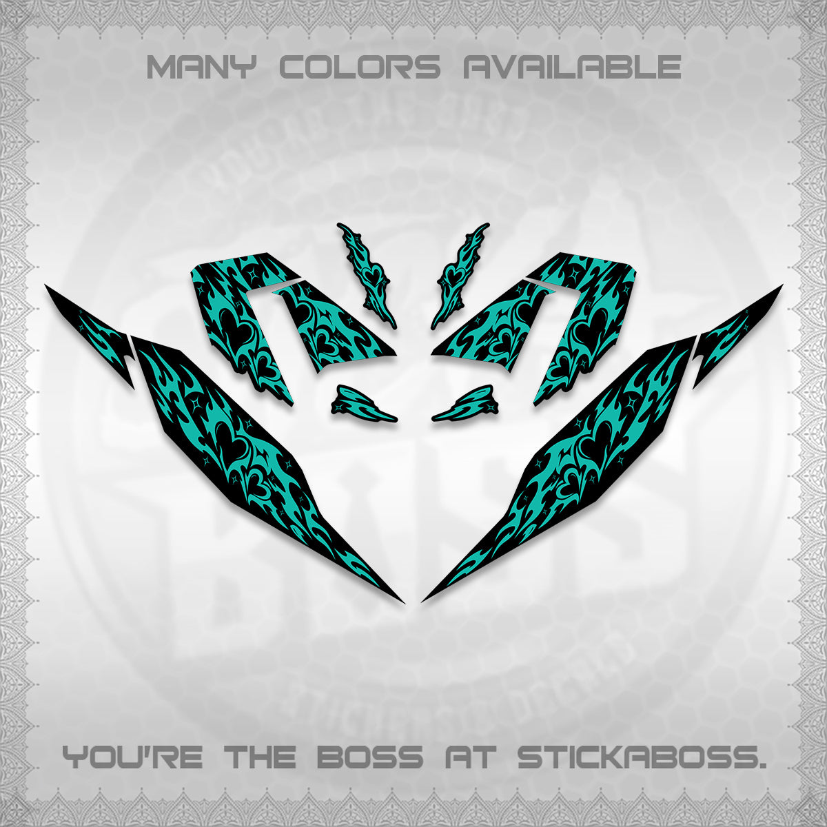 CLICK 125 V4 DECALS (2026 TRIBAL HEART DESIGN) STICKER KITS BY STICKABOSS