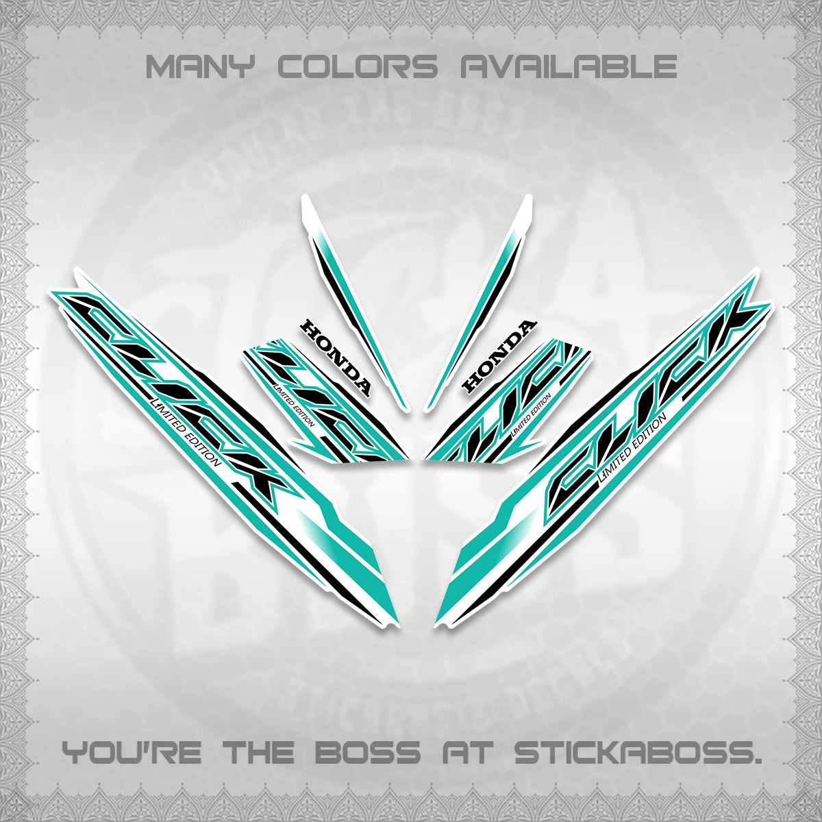 CLICK 125 V3 INDO FOR WHITE DECALS (2024 SV 13-A2 STYLE) STICKER KITS By STICKABOSS