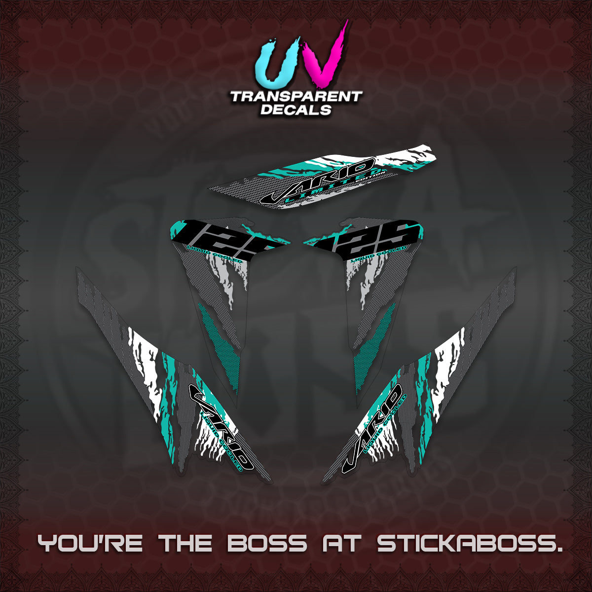 CLICK 125 V2 VARIO UV TRANSPARENT DECALS (2022 SPLASH SPECIAL) STICKER KITS BY STICKABOSS