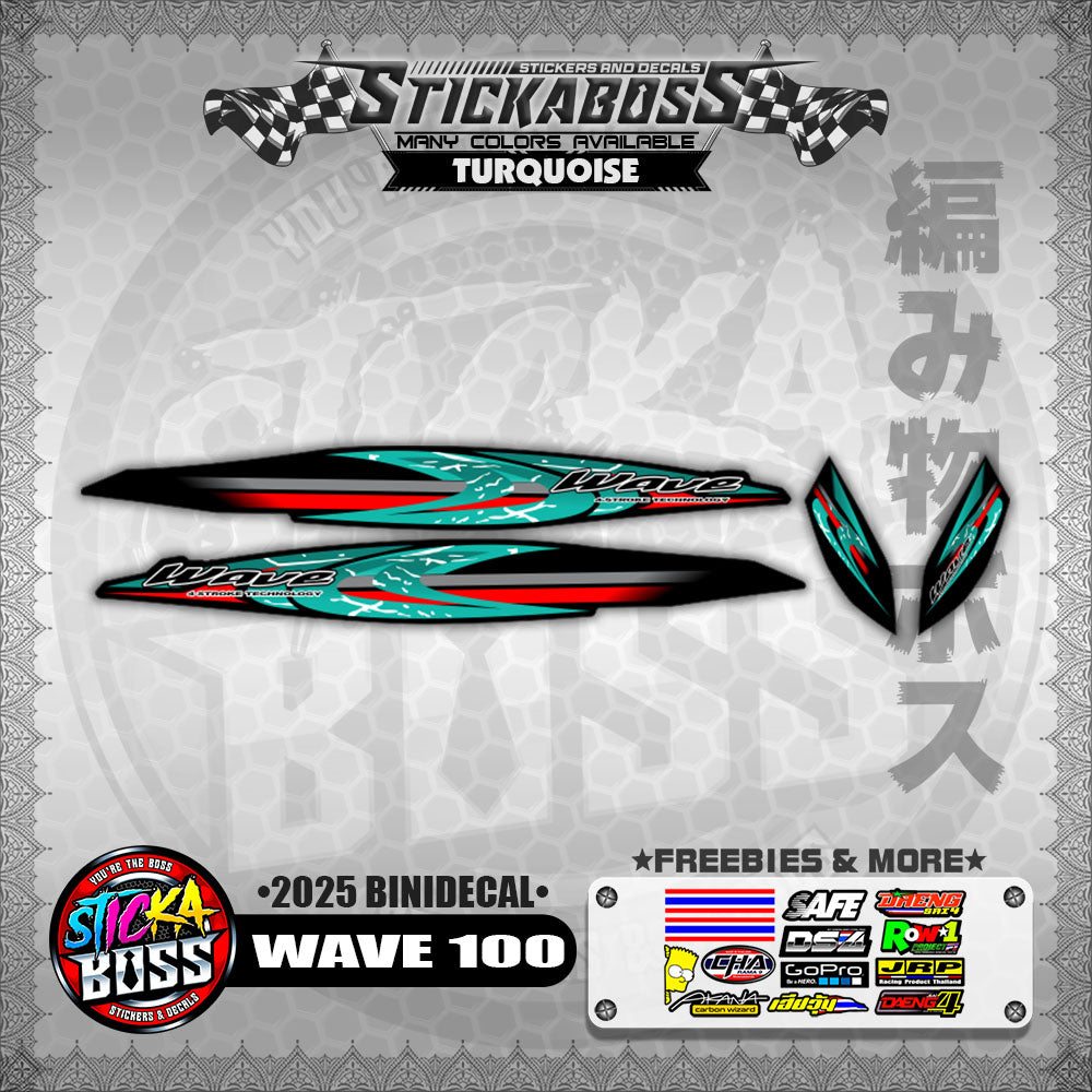 WAVE 100 STICKER DECALS ( 2025 BINIDECAL )【WITH FREEBIES】