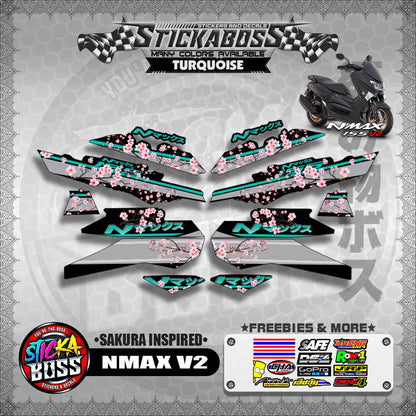 NMAX V2 STICKER DECALS ( SAKURA INSPIRED )【WITH FREEBIES】