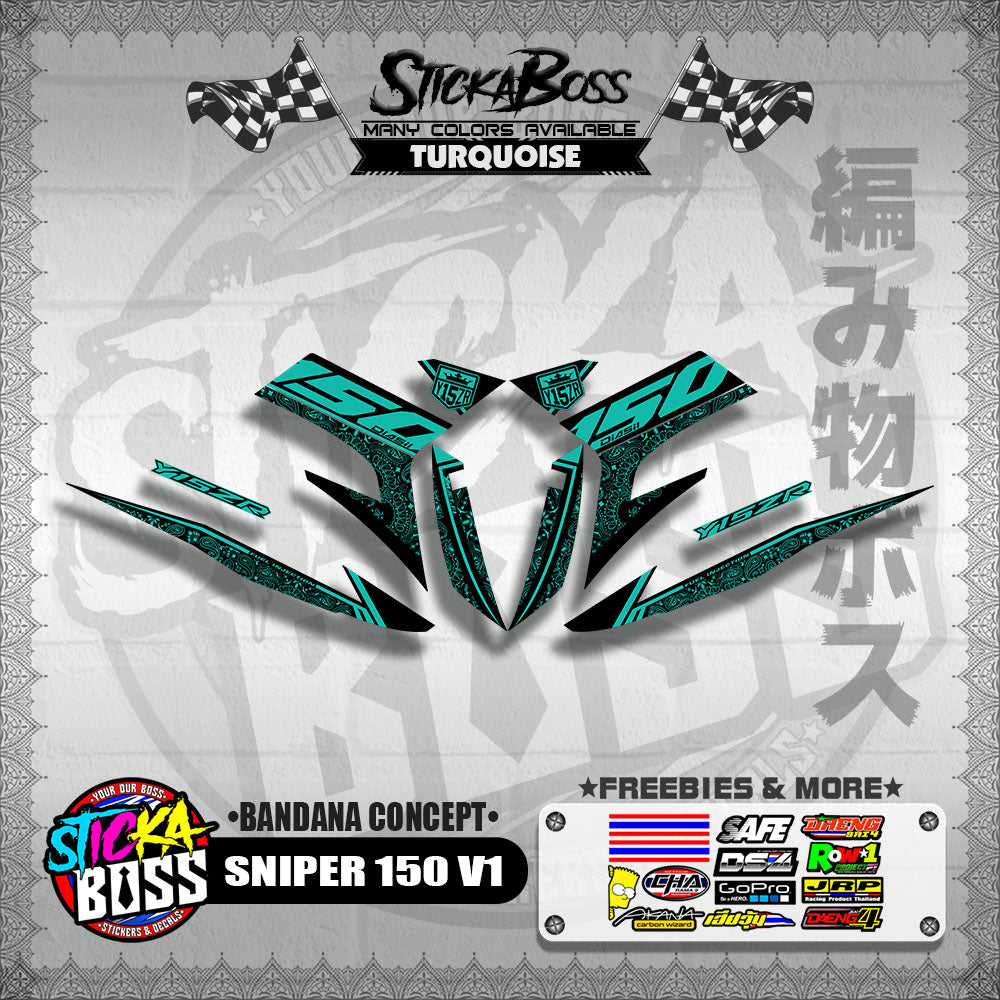 SNIPER 150 V1 DECALS ( BANDANA CONCEPT )【WITH FREEBIES】