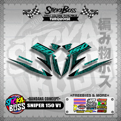 SNIPER 150 V1 DECALS ( BANDANA CONCEPT )【WITH FREEBIES】