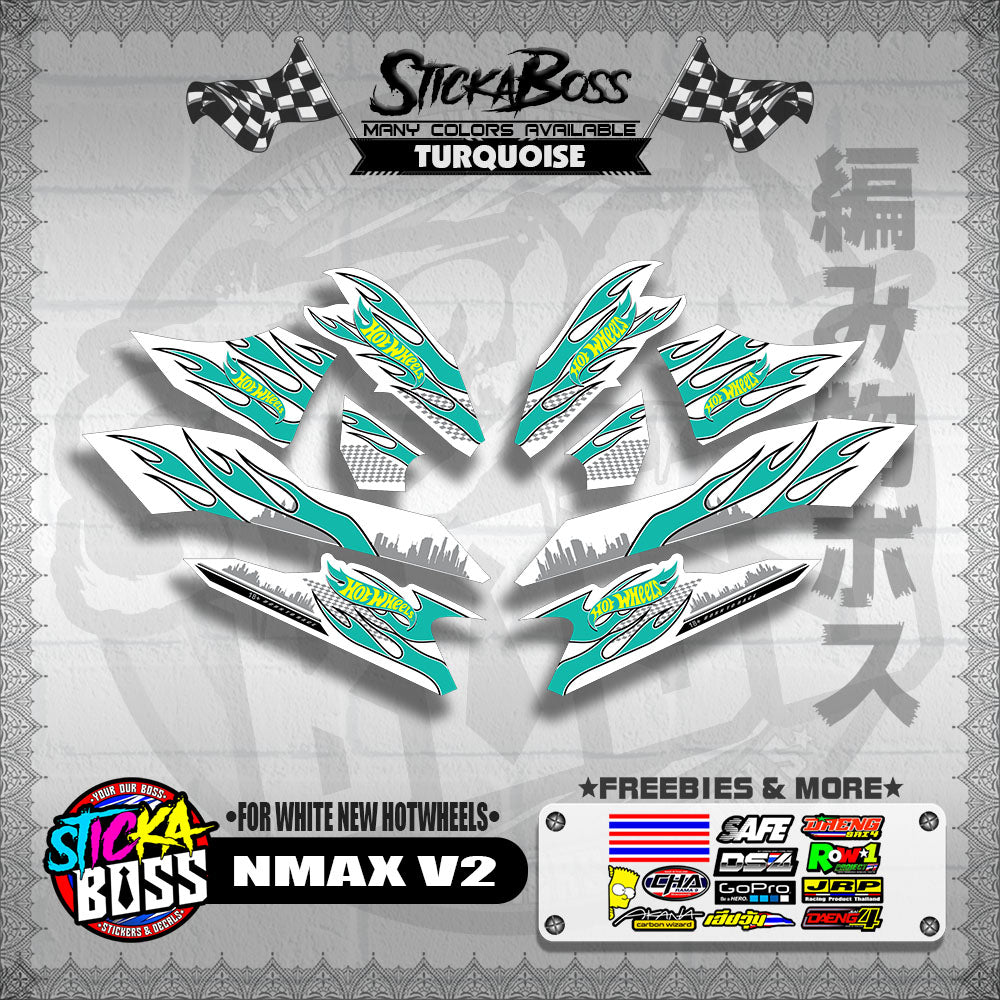 NMAX V2 DECALS ( FOR WHITE NEW HOTWHEELS )【WITH FREEBIES】
