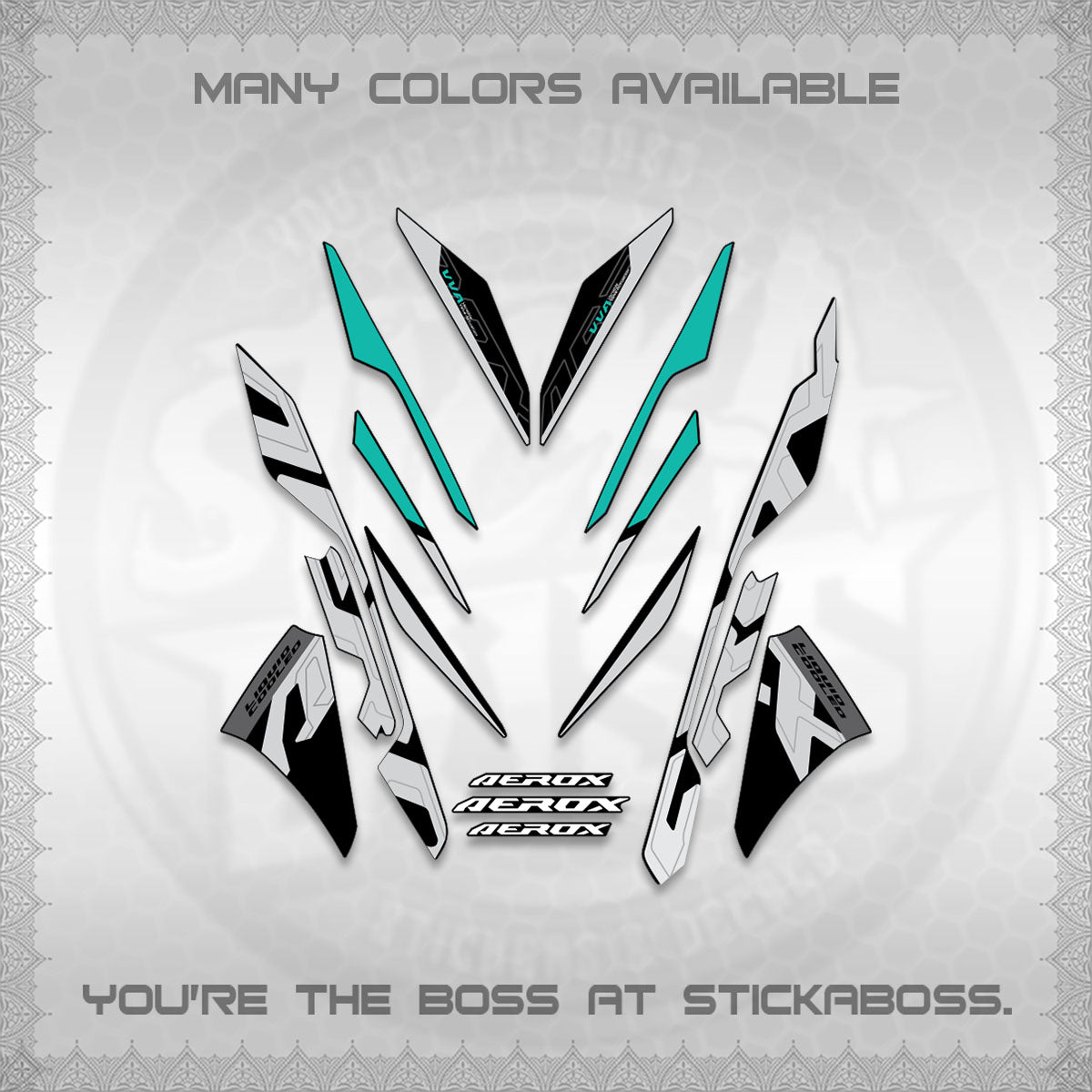 AEROX V3 ALPHA TURBO STOCK DECALS (STOCK DESIGN 2026)STICKER DECALS By STICKABOSS