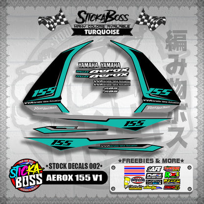 AEROX 155 V1 ( STOCK DECALS 002 )【WITH FREEBIES】