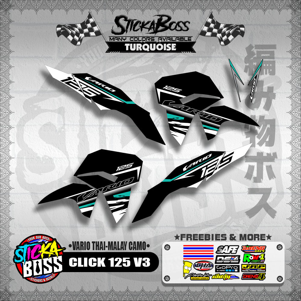 CLICK 125 V3 DECALS ( VARIO THAI-MALAY CAMO )【WITH FREEBIES】