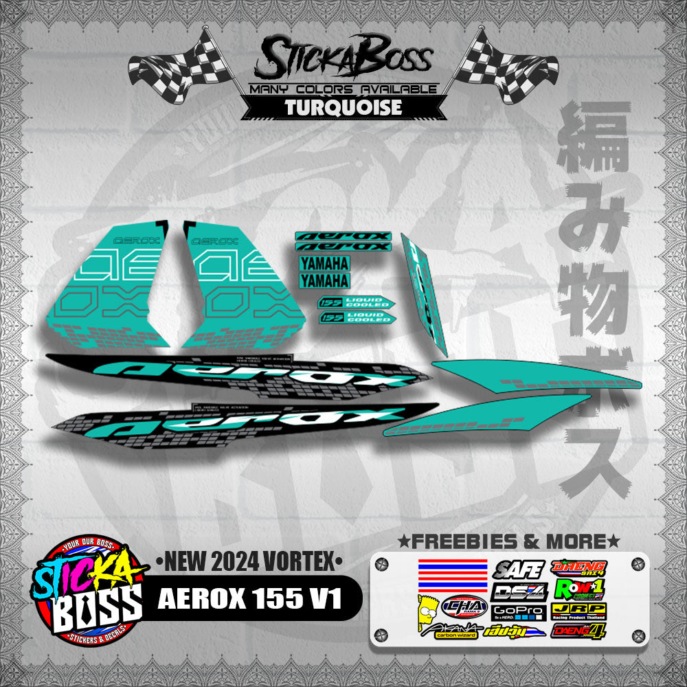 AEROX 155 V1 DECALS ( NEW 2024 VORTEX )【WITH FREEBIES】