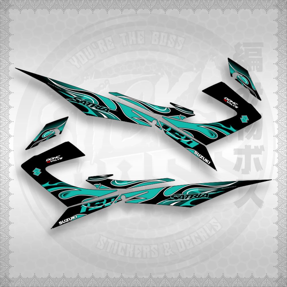 RAIDER 150 REBORN CARB MALAY CONCEPT ( SATRIA 0001 FIRE V3 ) STICKER DECALS By STICKABOSS