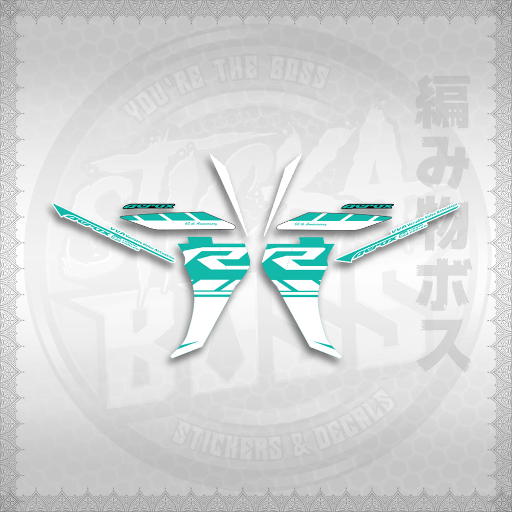 STICKER DECALS for AEROX 155 V2 THAI FOR WHITE (AV2R1IN) By STICKABOSS (SOFIE LAMINATED WATERPROOF)