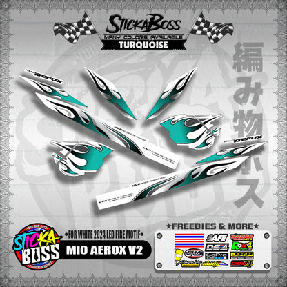 MIO AEROX V2 DECALS ( FOR WHITE 2024 LED FIRE MOTIF )【WITH FREEBIES】