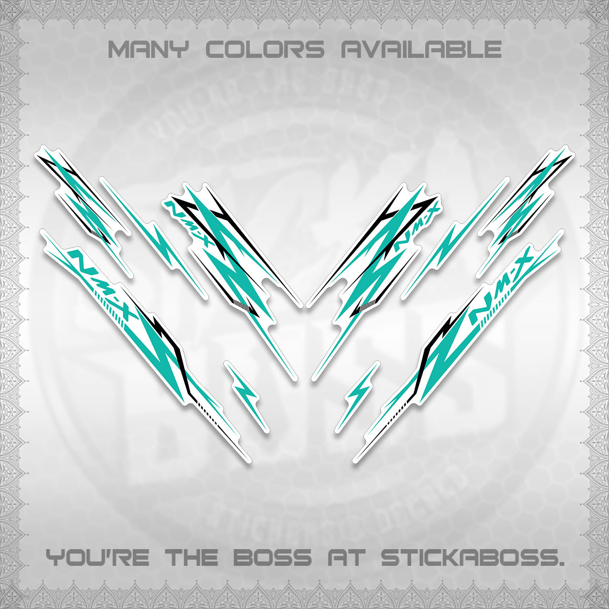 NMAX V2 FOR WHITE DECALS (2024 NM A8 STYLE) STICKER DECALS By STICKABOSS