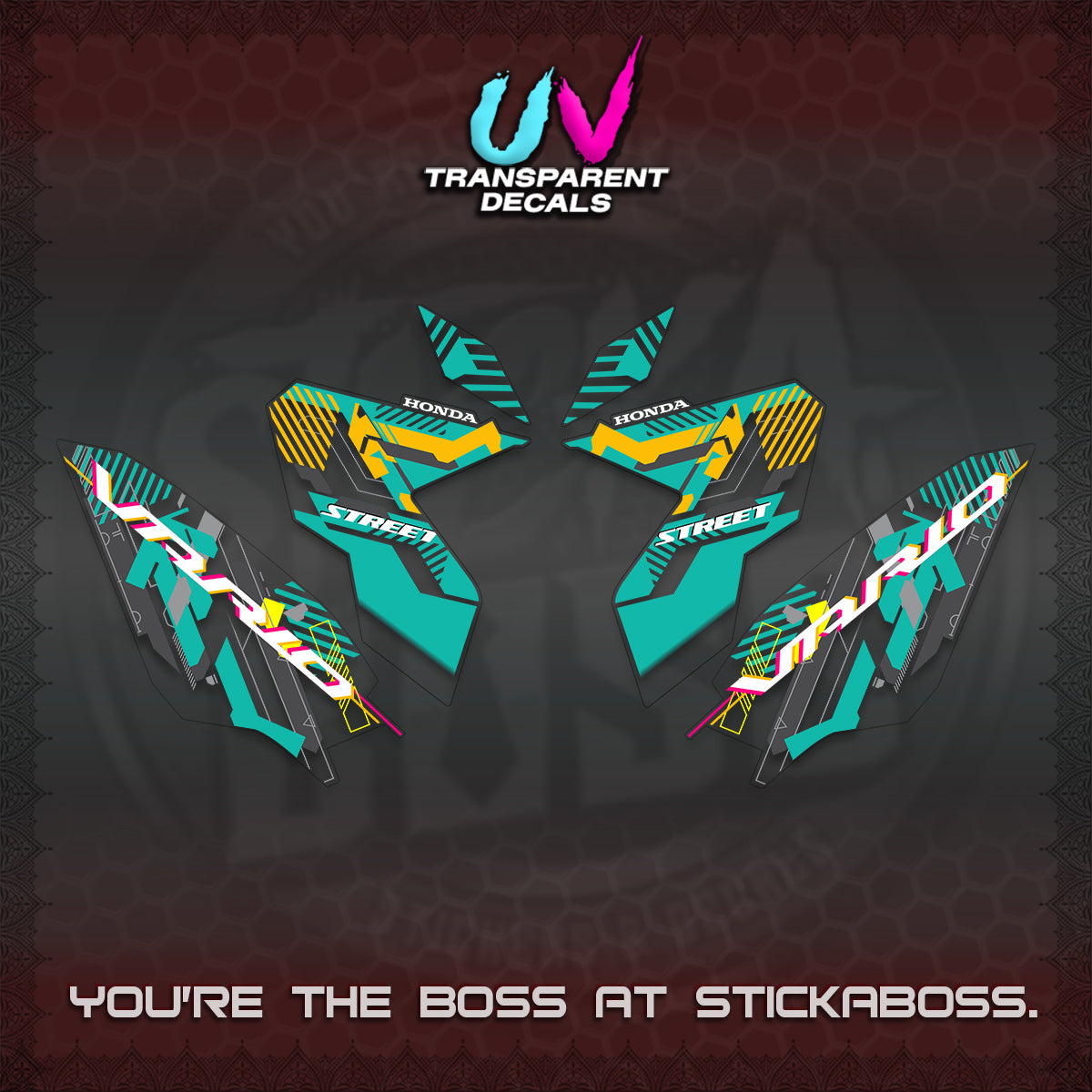 CLICK 125 V3 VARIO UV TRANSPARENT DECALS (2026 STREET STYLE EDITION) STICKER DECALS By STICKABOSS